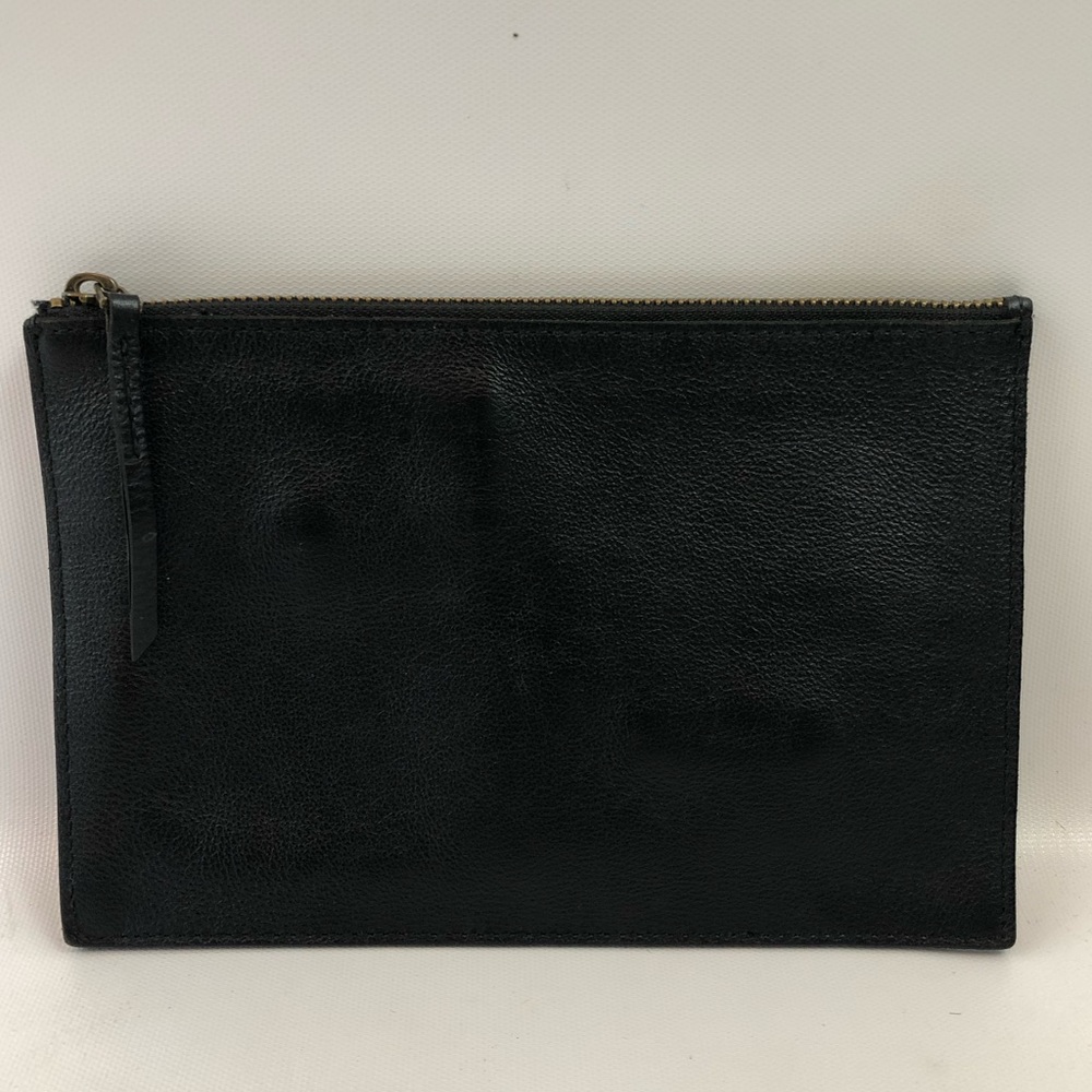 Madewell black leather pouch clutch
